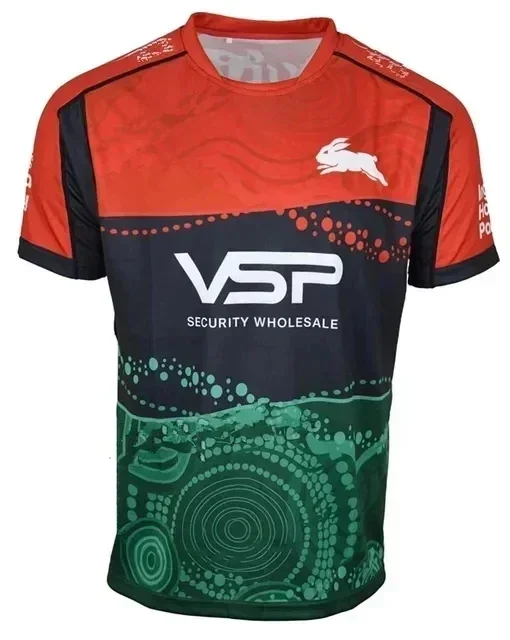 South Sydney Rabbitohs Red Training Rugby Jersey, Nome personalizado e número, tamanho do número, 2024