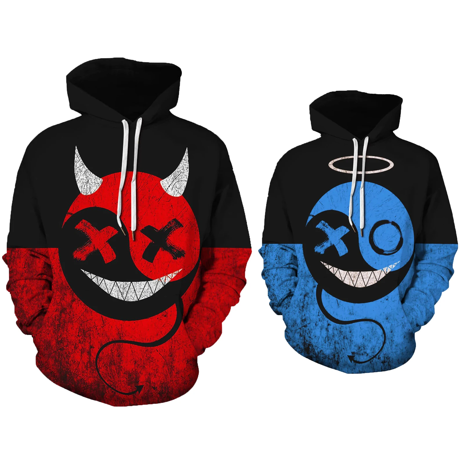 

Nightmare Christmas Gothic Hoodies Loose Hooded Pullover Hip-hop Couple Sweatshirt Adult Men Women Halloween Role Play Suits