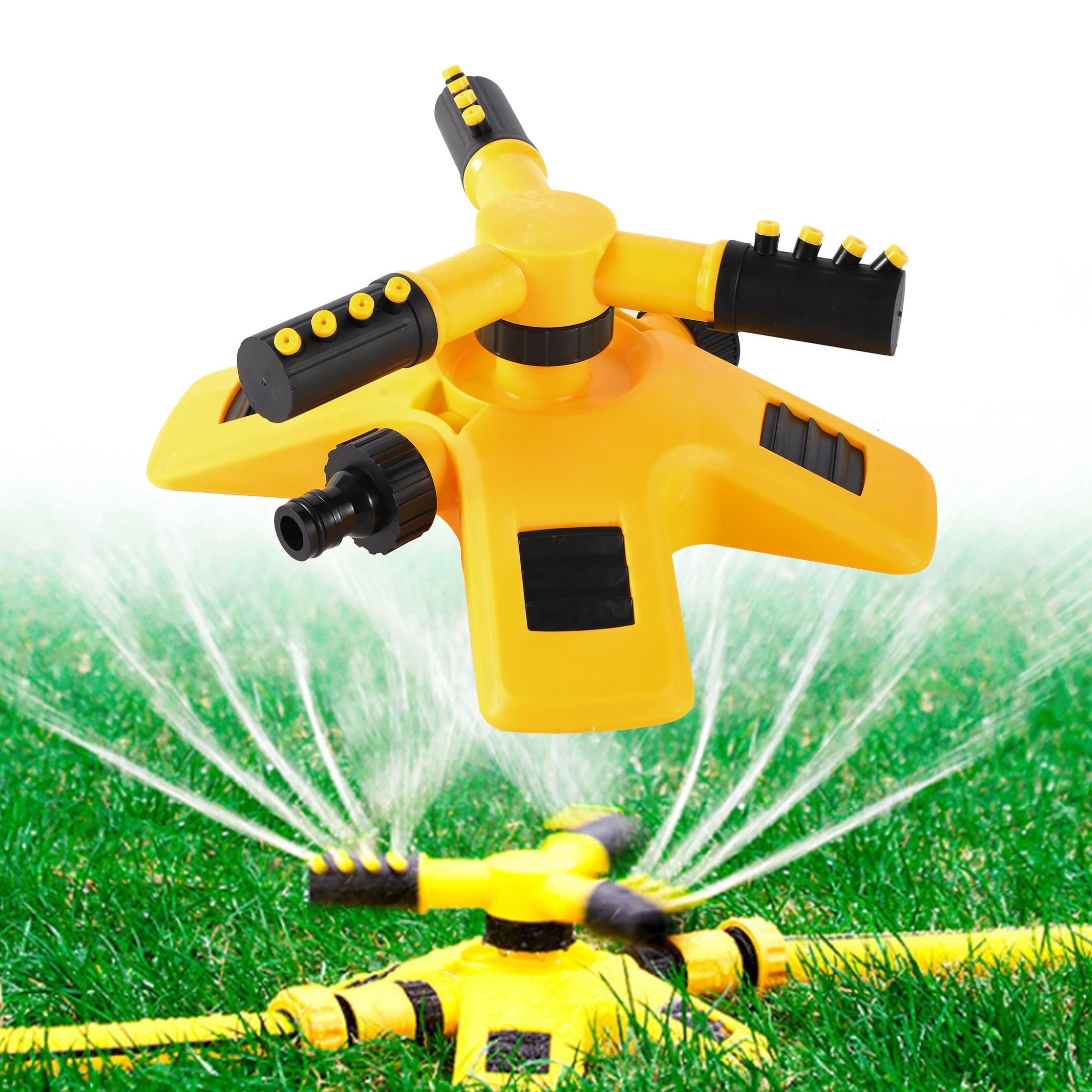 360 Degree Automatic Rotating Sprinkler Head Nursery Irrigation Rotating 3 Arm Sprinkler Garden Lawn Agriculture Waterer