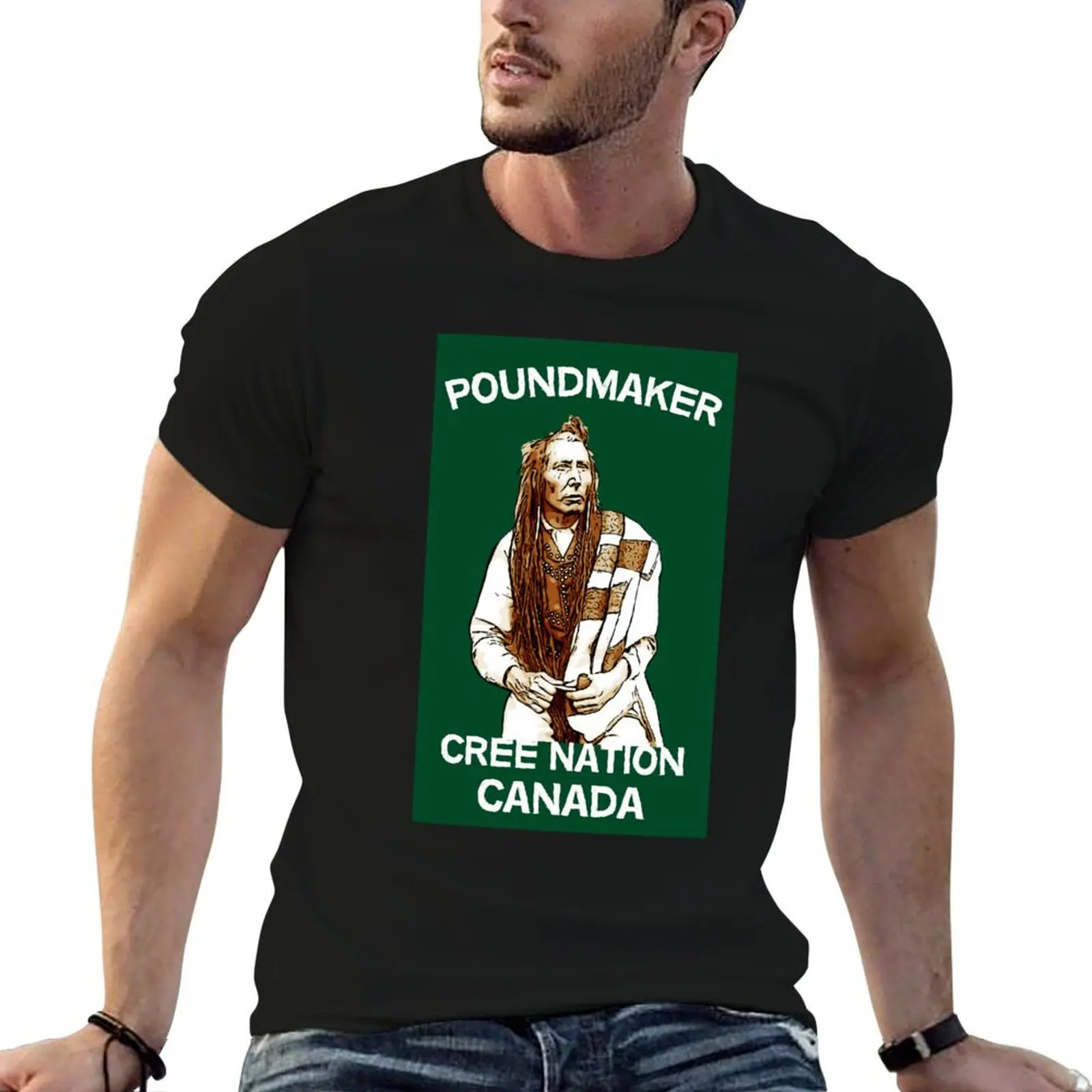 Poundmaker Cree Nation Canada First nation Heroes History Native People T-Shirt heavyweights tees mens big and tall t shirts