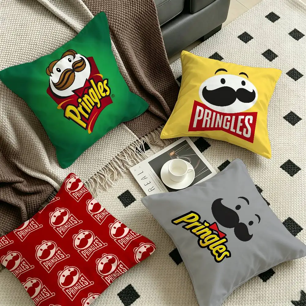 Funny P-Pringles Storage Cushion Cover Polyester Sofa Cushions Decorative Throw Pillows Home Decoration Pillowcover