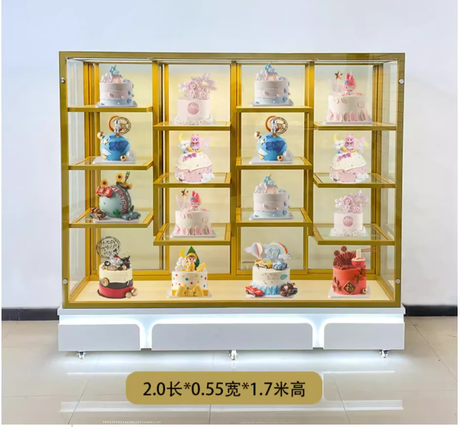 Birthday cake model mold display cabinet Sample pastry glass commercial bakery bread display rack display cabinet