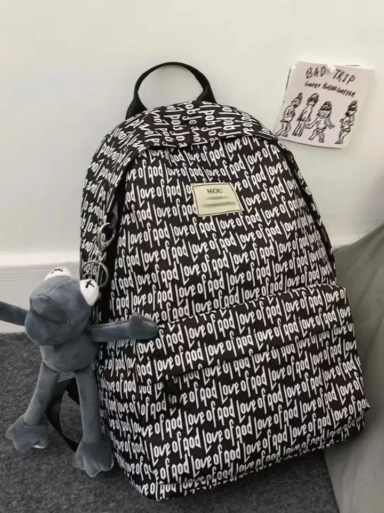 2026 Men's American Style Printed Trendy Backpack, Large Capacity Fashion Rucksack for School Students,Women's Travel Daypack