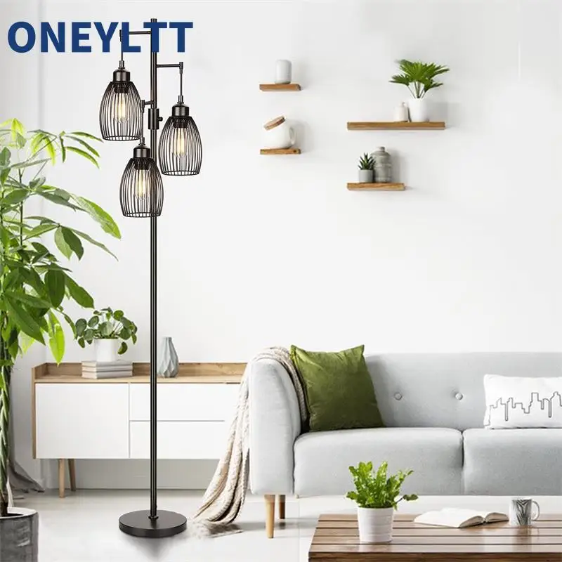 

Floor lamp sitting room sofa creative American rural retro industrial style stepless dimming bedroom floor lamp