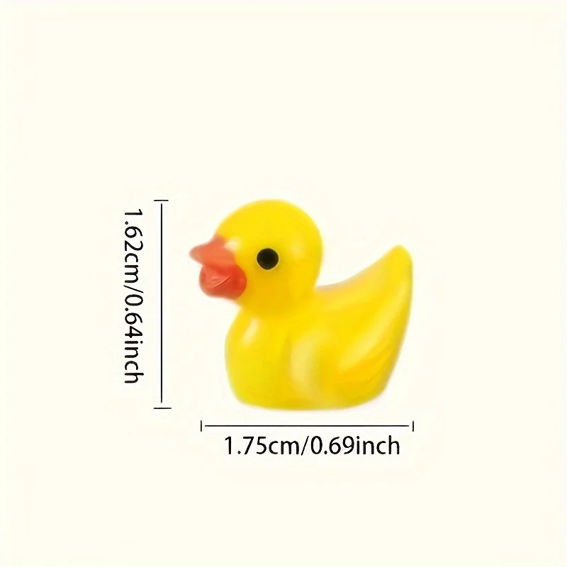 50/100pcs Multicolor Mini Resin Ducks,Miniature Duck Figures Landscape Decorations for Home Hide Prank Game Dollhouse Decor