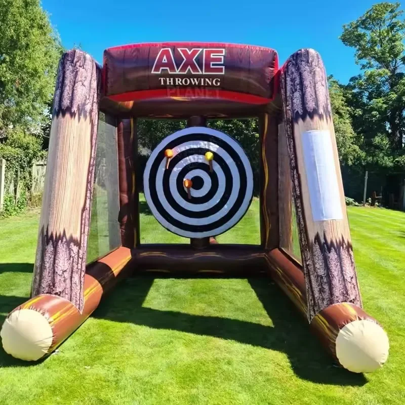 Ascia gonfiabile Gioco di lancio gigante su due lati Gioco di lancio di palline commerciali Giochi sportivi di tiro interattivi per bambini e adulti