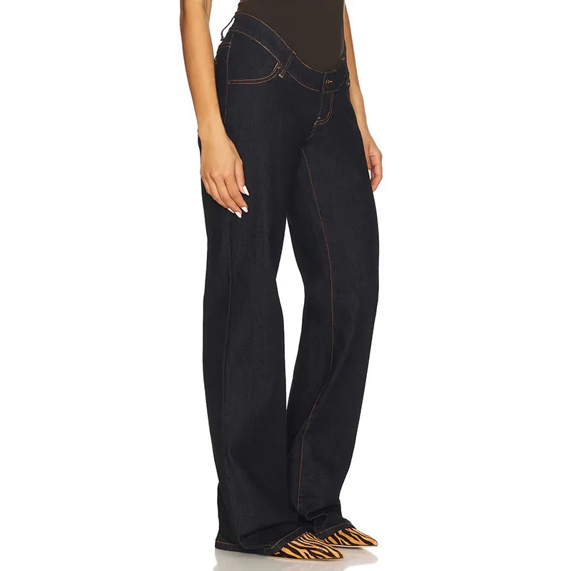 レディース ハイウエスト パンツ、ウォッシュド コットン デニム パンツ、高品質 カジュアル ストレートレッグ パンツ、2026 春の新作、Y2K