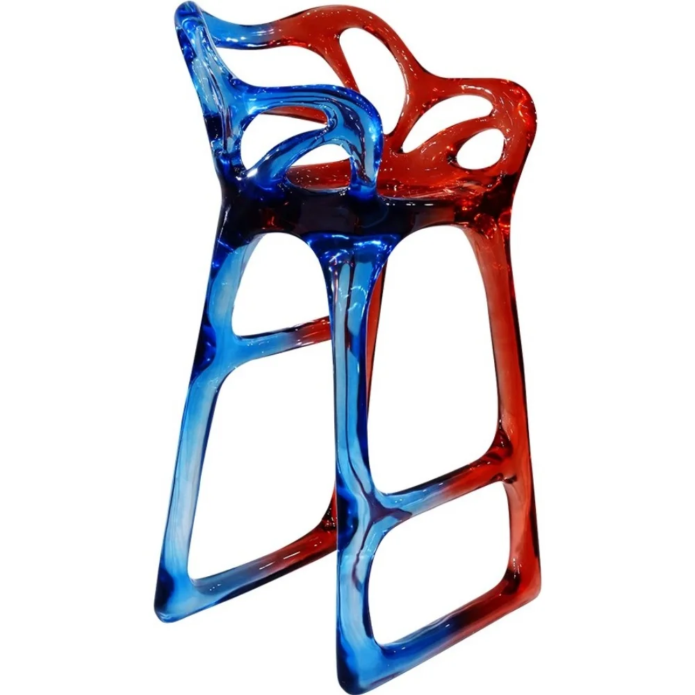 *Pioneer Design Resin Bar Chair Gradient Counter Stool Artistic Furniture for Commercial Space