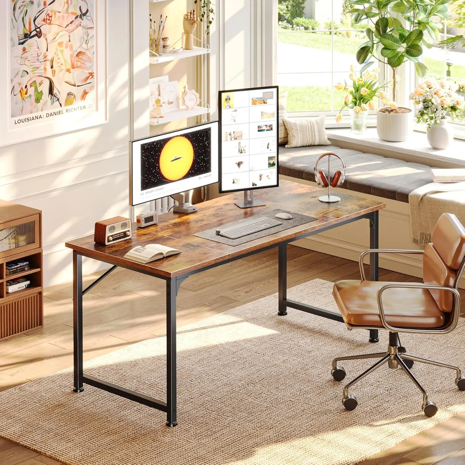 Gaming Desk Wood 47 Inch Basic Function All Seasons Black