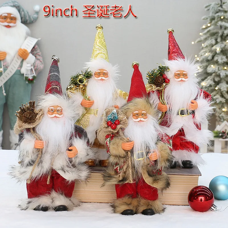 

Рождественский орнамент 22 см Санта-Клаус 9-дюймовый рюкзак стоячий орнамент куклы Санта-Клауса