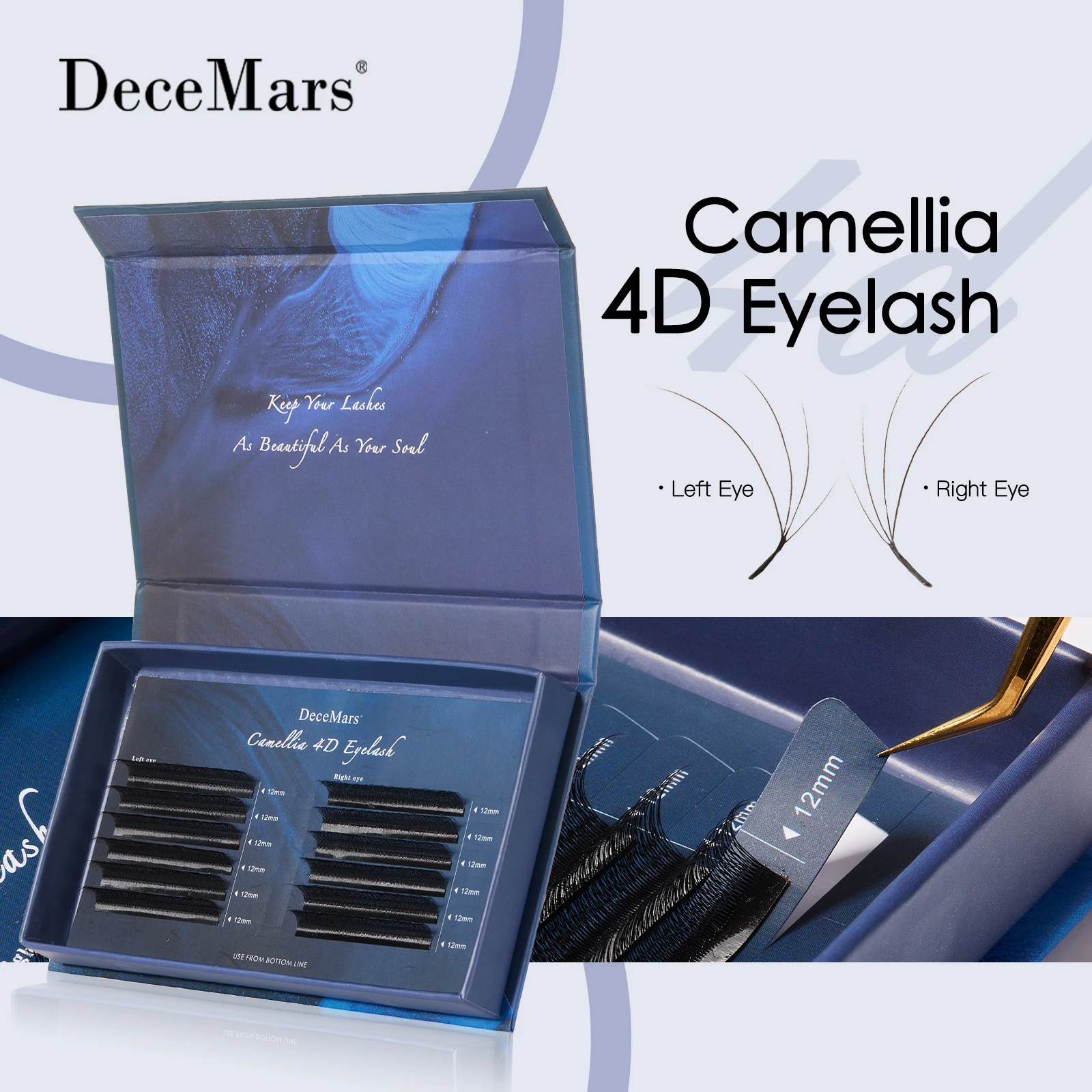 

DeceMars Camellia 4D Eyelash Extensions Flying Eyelash Easy to Apply and Comfortable beauty eyelashes wholesale