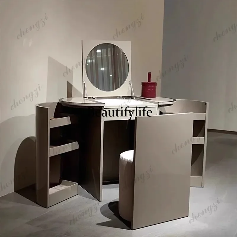 Y136 Italian light luxury high-end dressing table wooden modern villa bedroom home folding storage makeup table