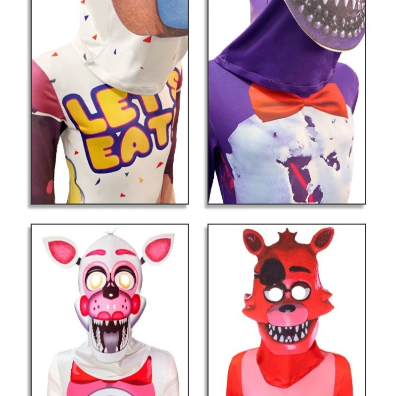Anime Bonnie Bear FNAF Costume Game Foxy Chica Freddy Fazbear Cosplay Costume Five Nights Freddyed Nightmare Costume For Kids - view 4