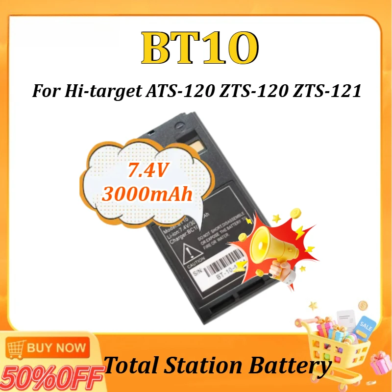 

New 7.4V 3000mAh BT10 BT-10 Total Station Battery for Hi-target ATS-120 ZTS-120R ZTS-221R ZTS-120 ZTS-121 BT-10-18041018