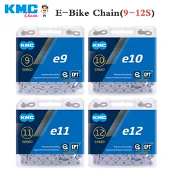 Corrente antiferrugem KMC-E-BiKE para bicicleta elétrica do esporte, correntes originais da E-Bike, E8, E9, E10, E11, E12, 8, 9, 10, 11, 12 Velocidades, 136 Ligações