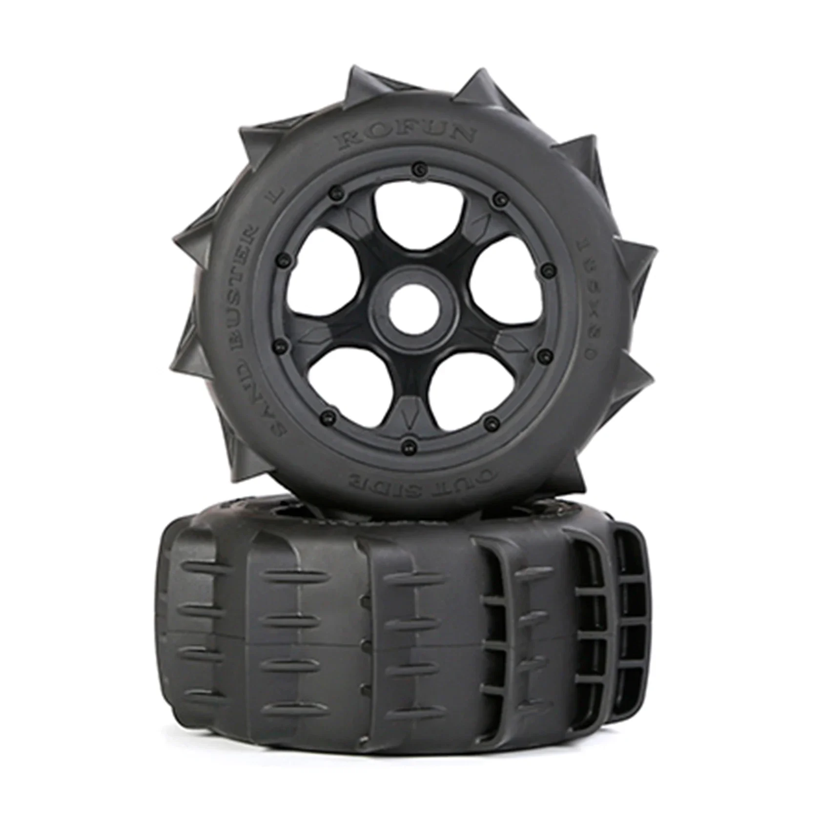 New Adapter 24mm 2pc Desert Rear Tire 185X80 set for 1/5 Hpi Rovan Rofun KM Baja 5b Ss Buggy Parts