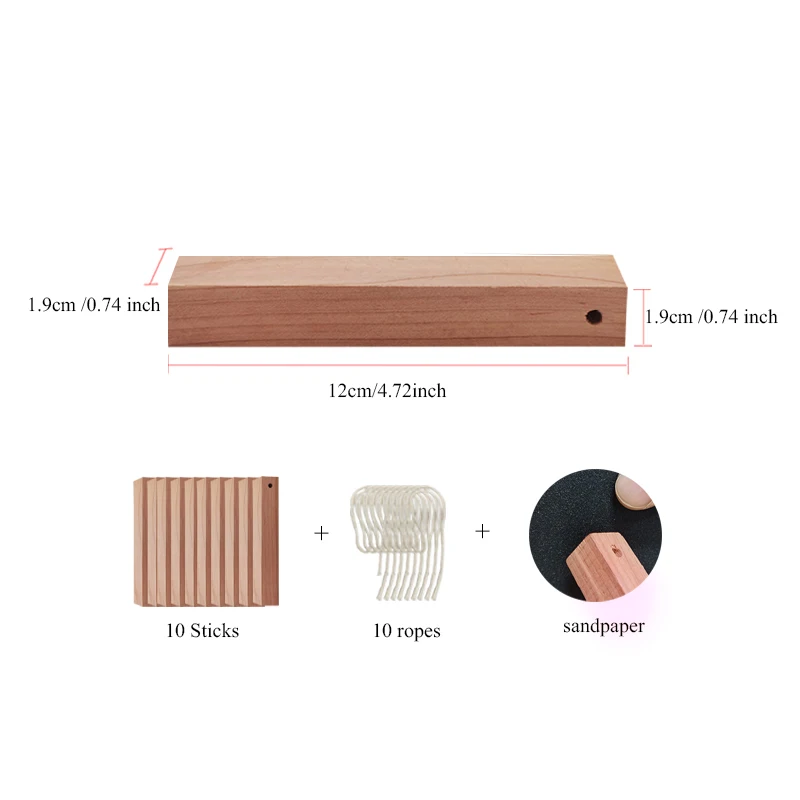 Cedar Blocks for Clothes Storage, 10 Cedar Hanger Freshener with Light Fragrance Odor Protection for clothes Closets
