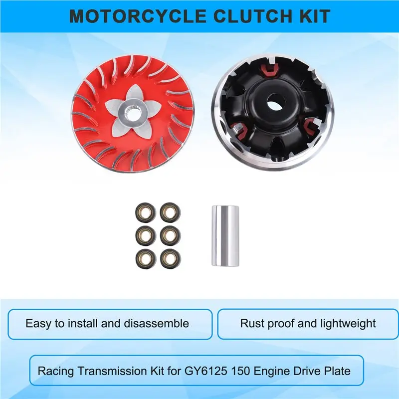 2X Motorcycle Modification Clutch,Racing Variator Kit For GY6125 150 Engine Drive Disk-A61E