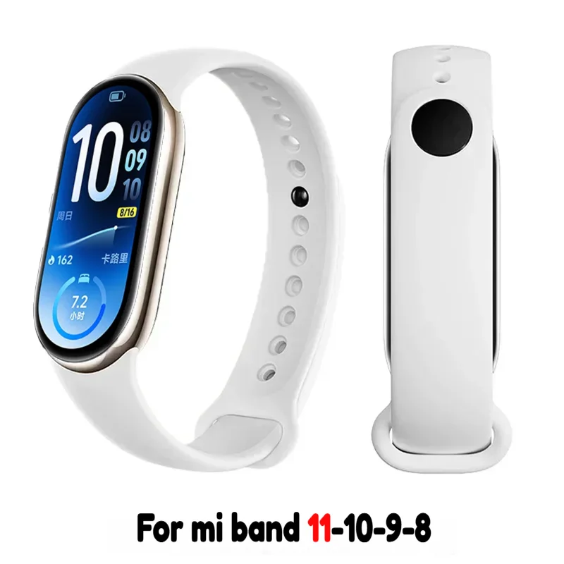 Soft Original Silicone Strap for Xiaomi Mi Band 11 10 Sports Smart Bracelet Wristband Mi Band 8 9 Replacement Bands Accessories