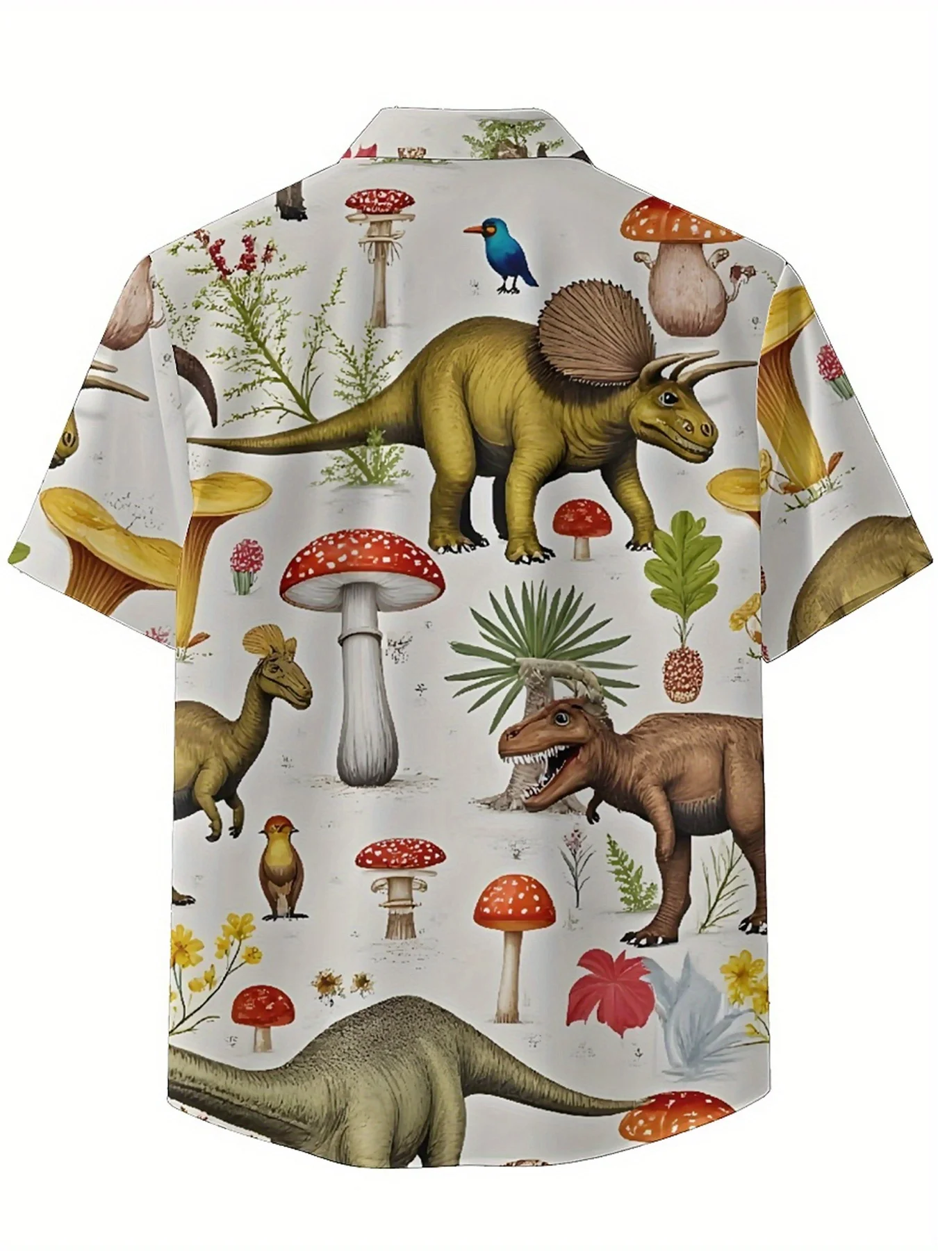 Men's Plus Size Hawaiian Shirts Dinosaurs and Natural Wonders Pattern, Summer Casual Tops, Suitable for Outdoor Party Streetwear