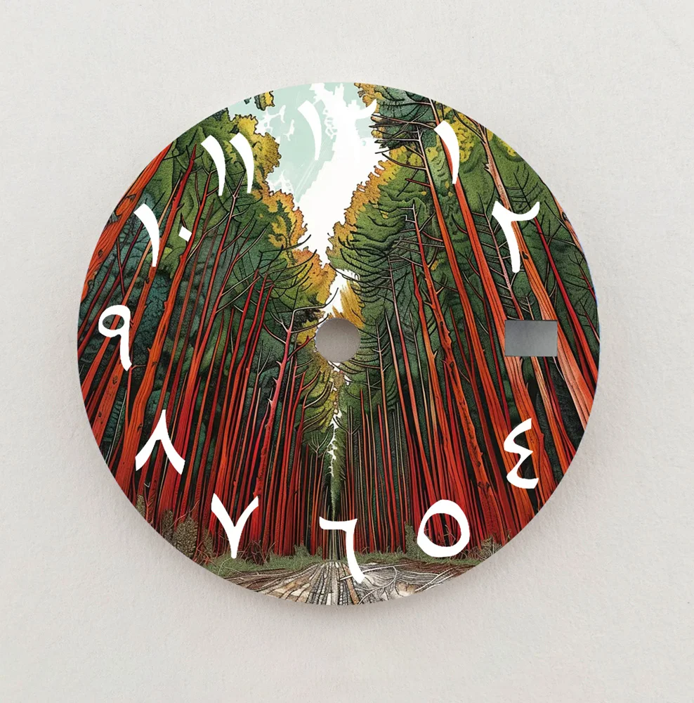 Esfera NH35 de bosque Natural, esfera de números arábigos de 28,5mm, esfera NH36 compatible con piezas de reloj de movimiento NH35/36, logotipo personalizado de repuesto