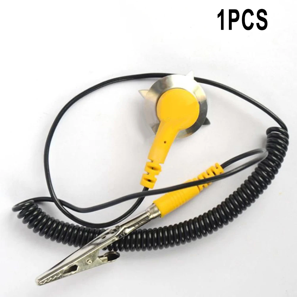 1pcs 180cm ESD Ground Wire Anti-static Grounding Device PVC Rubber Radio Pad Grounding Wire Electrical Testing Equipment