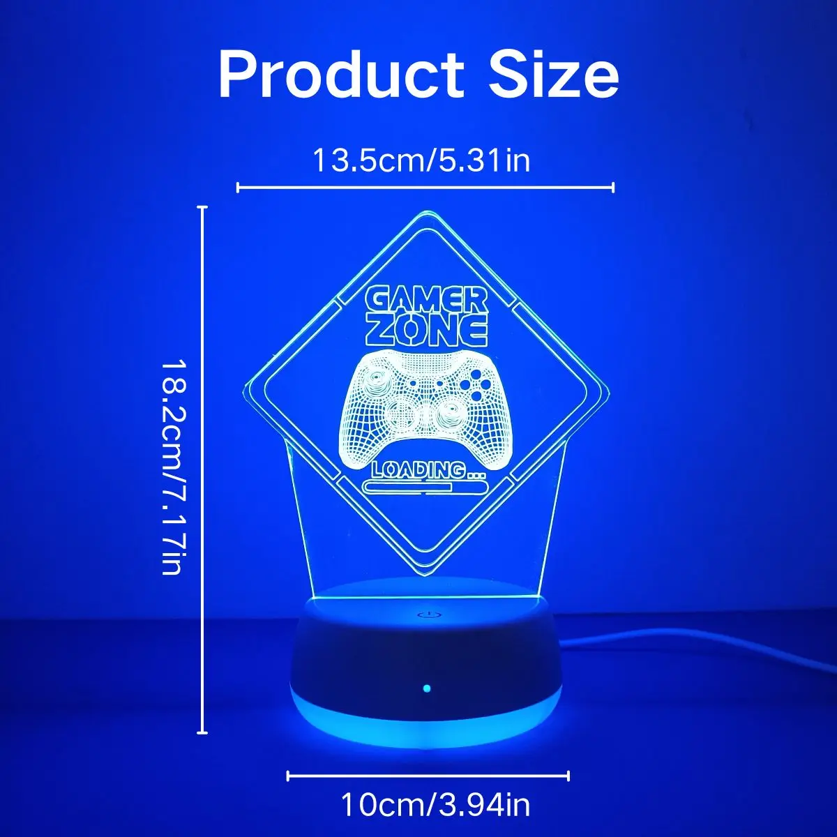 1pc game themed modern colorful night light, touch switch with seven color conversion, USB powered luminous base, a great gift