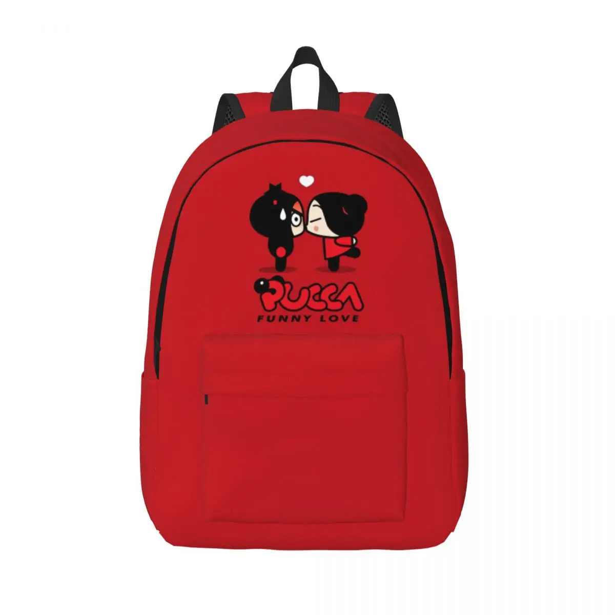 Cute Pucca Garu Korean Doll Backpack for Men Women Casual High School Hiking Travel Daypack Laptop Computer Shoulder Bag Durable