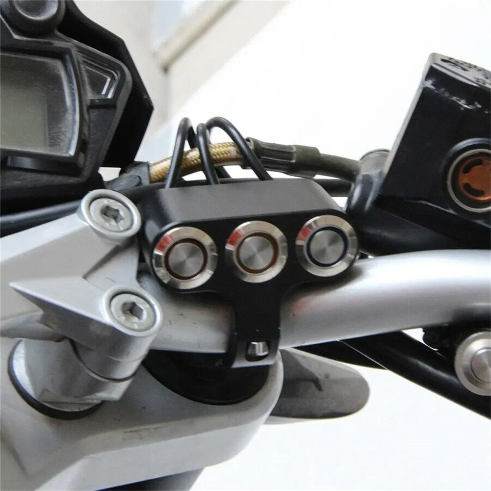 1pc Motorcycle Handlebar Switch 3 LED Buttons 7/8\