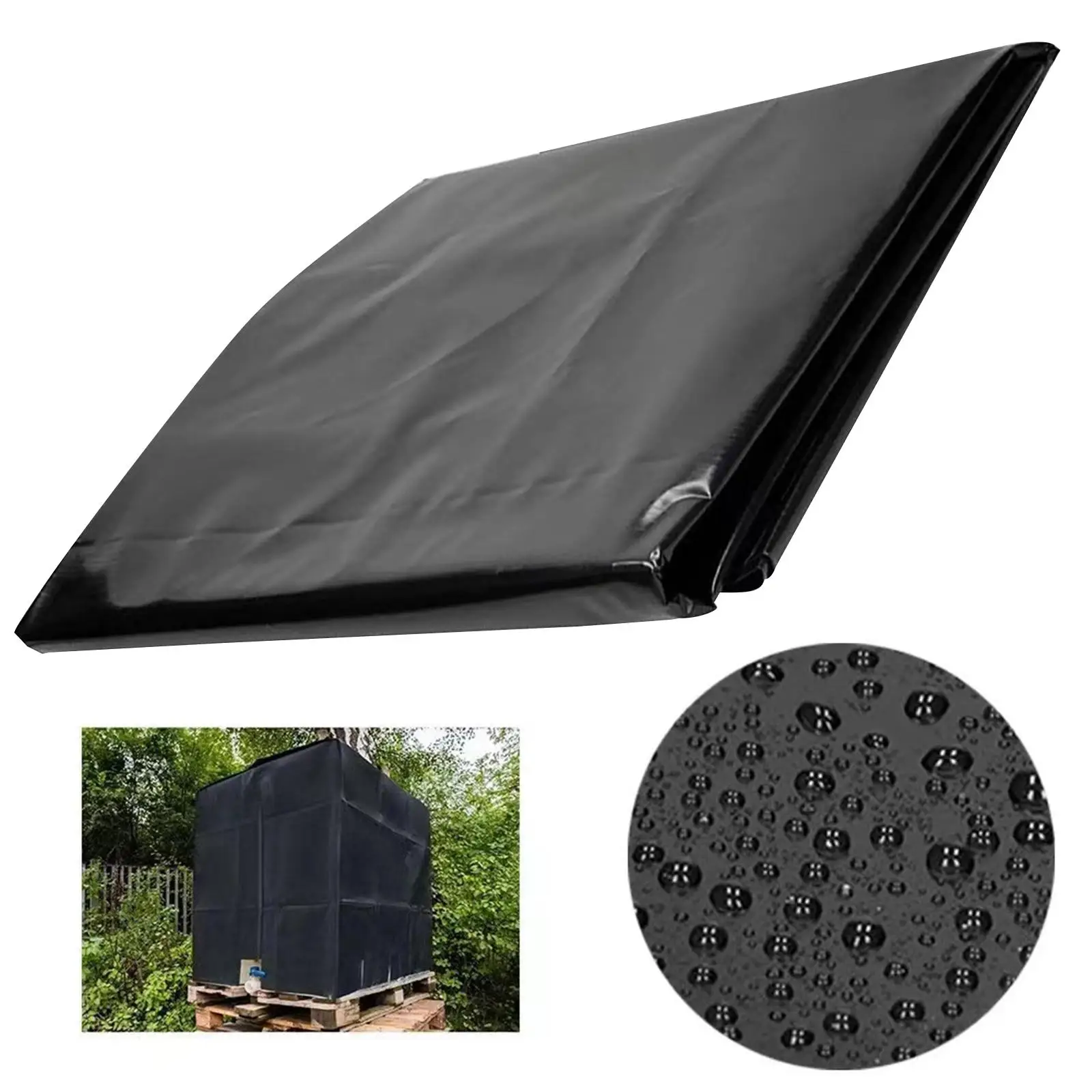 خزان المياه الغطاء الواقي يندبروف حماية المطر برميل غير نافذ للمطر ارتداء مقاومة 1000L القماش المشمع طن غطاء برميل الغبار #5