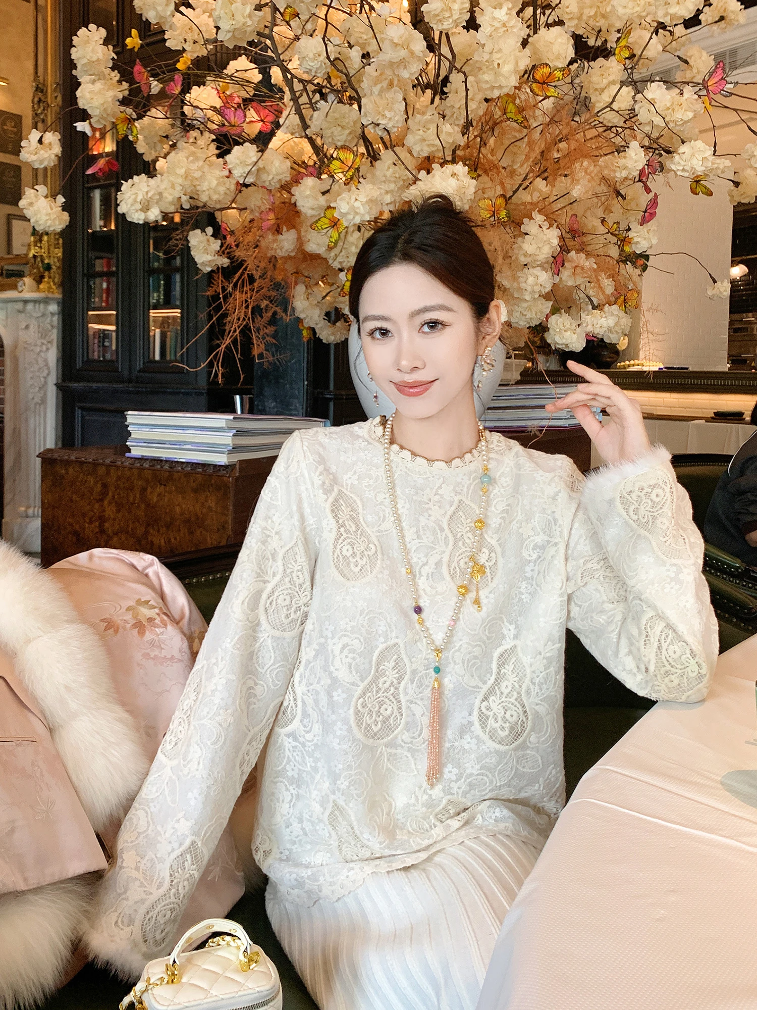 

Свободный вязаный зимний топ с длинными рукавами и круглым вырезом, универсальный, удобный, модный, повседневный, элегантный, женский