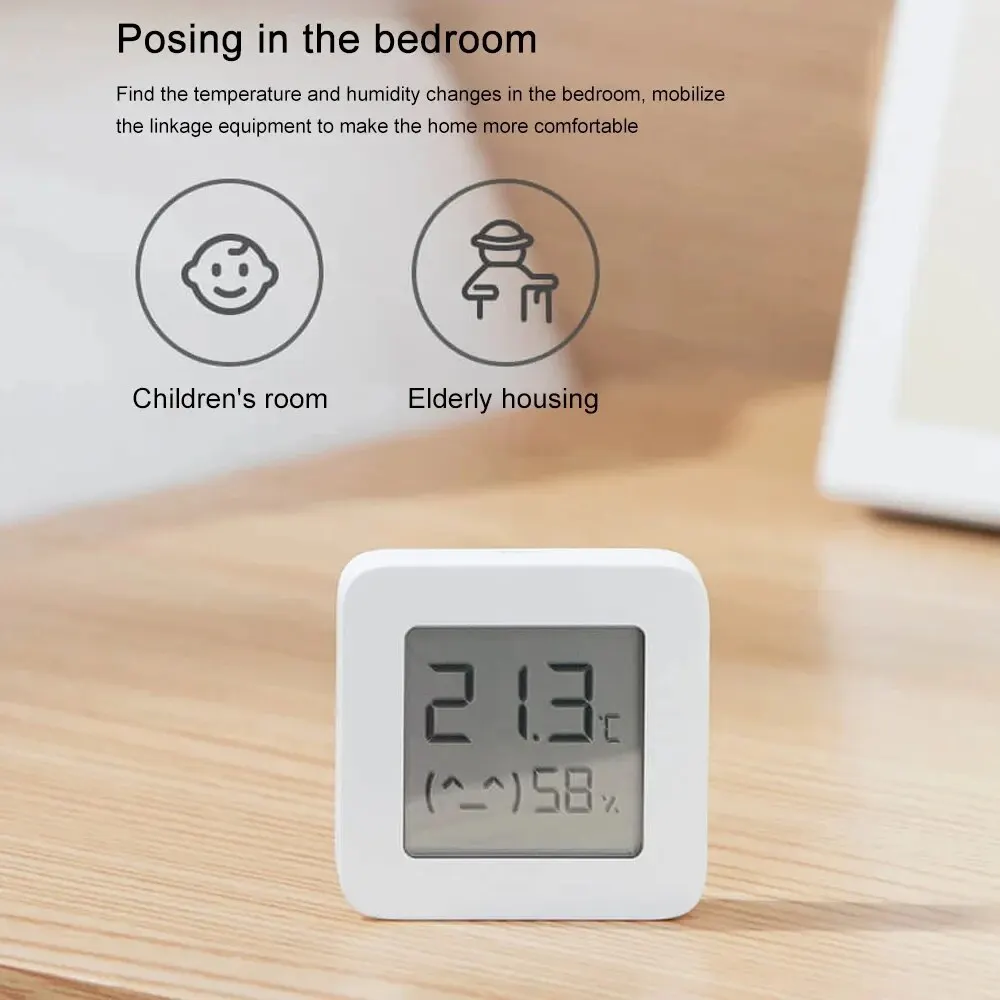 Xiaomi Mijia Bluetooth thermomètre 2 sans fil intelligent électrique numérique LCD hygromètre thermomètre fonctionne avec l'application Mijia avec batterie