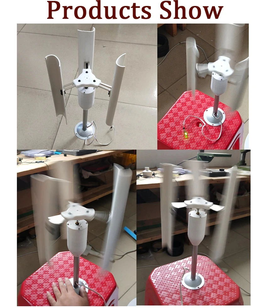 12V Vertical Wind Turbine Generator – 3-Blade Windmill Charger with Teach Mode