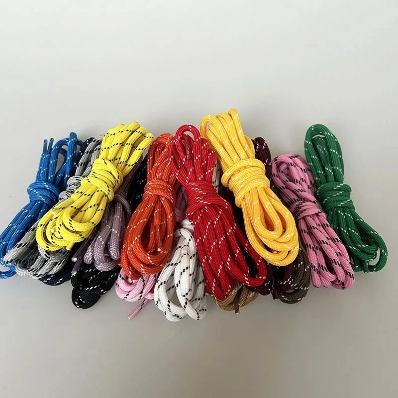 1/2 pares de cadarços esportivos ao ar livre flor ponto especial cadarços de sapato poliéster tipo redondo cadarço botas de algodão acessórios de sapato