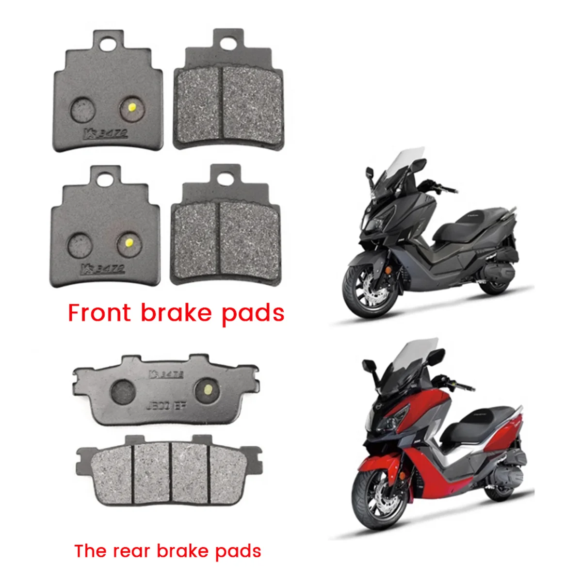 Motorcycle Front and Rear Brake Pads Sets for SYM Cruisym 300 2017-2020