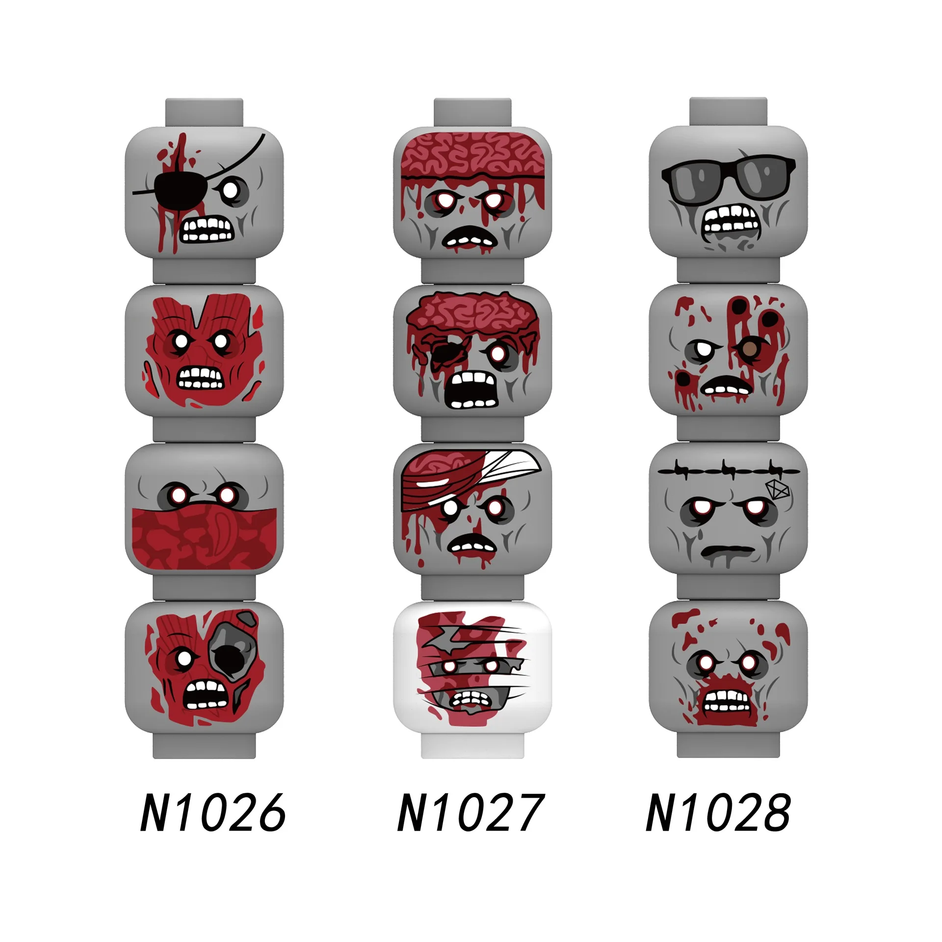 MOC City Figures Face Head Expression Cry Cute Soldier Injured Accessories Building Blocks Boy Girl DIY Parts Bricks Toys Gifts