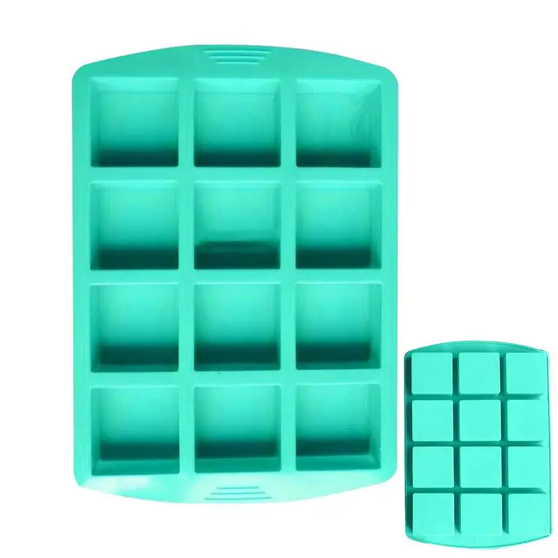 Silicone Brownie Pan With Dividers 12 Grids Soap Candle Mold Chocolate Bar Mold Kitchen Baking Decoration Non-Stick Center For