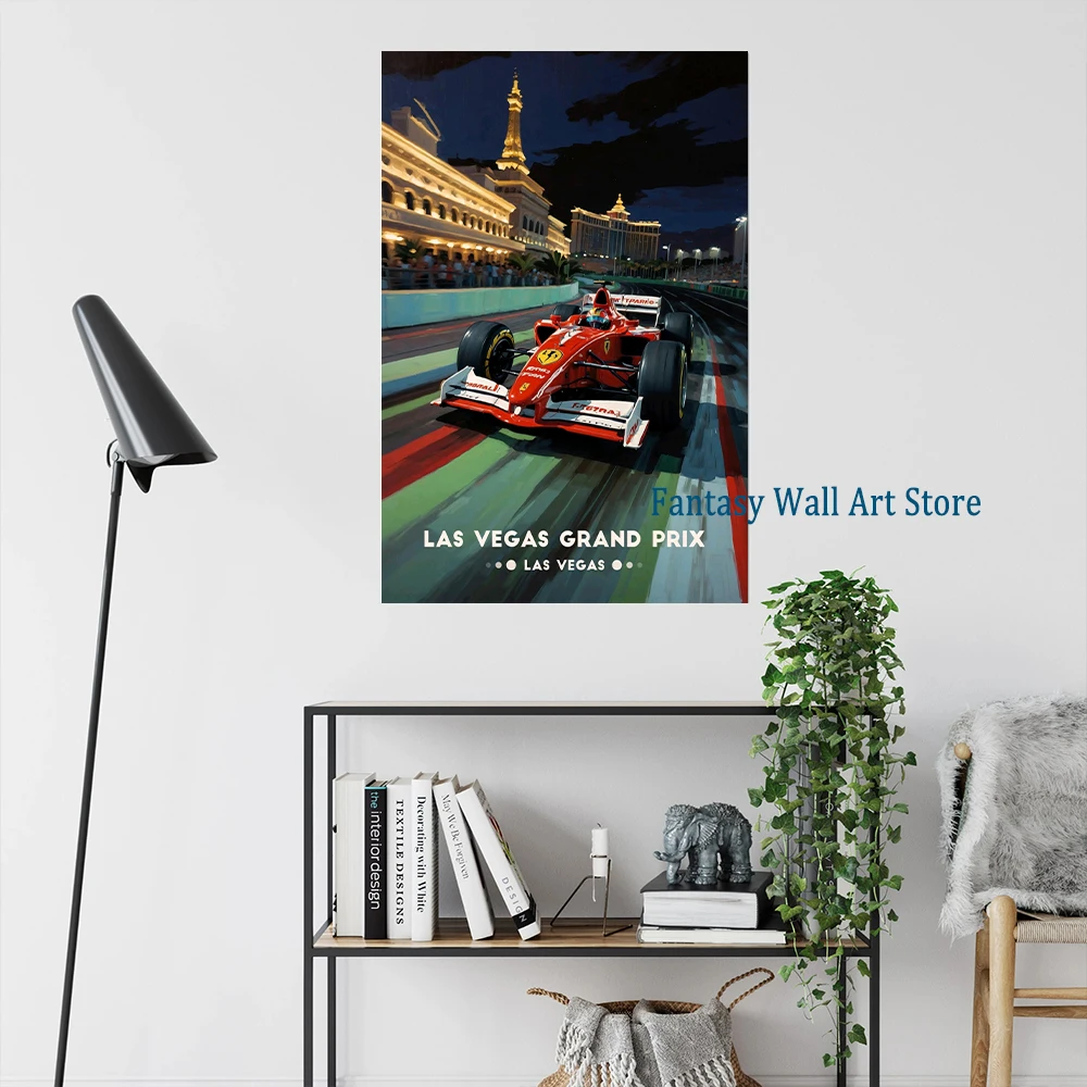 Iconic Formula 1 Racing Grand Prix Poster F1 Super Cars Aesthetic Wall Decor Racing Car Fans Home Room Wall Art Canvas Painting