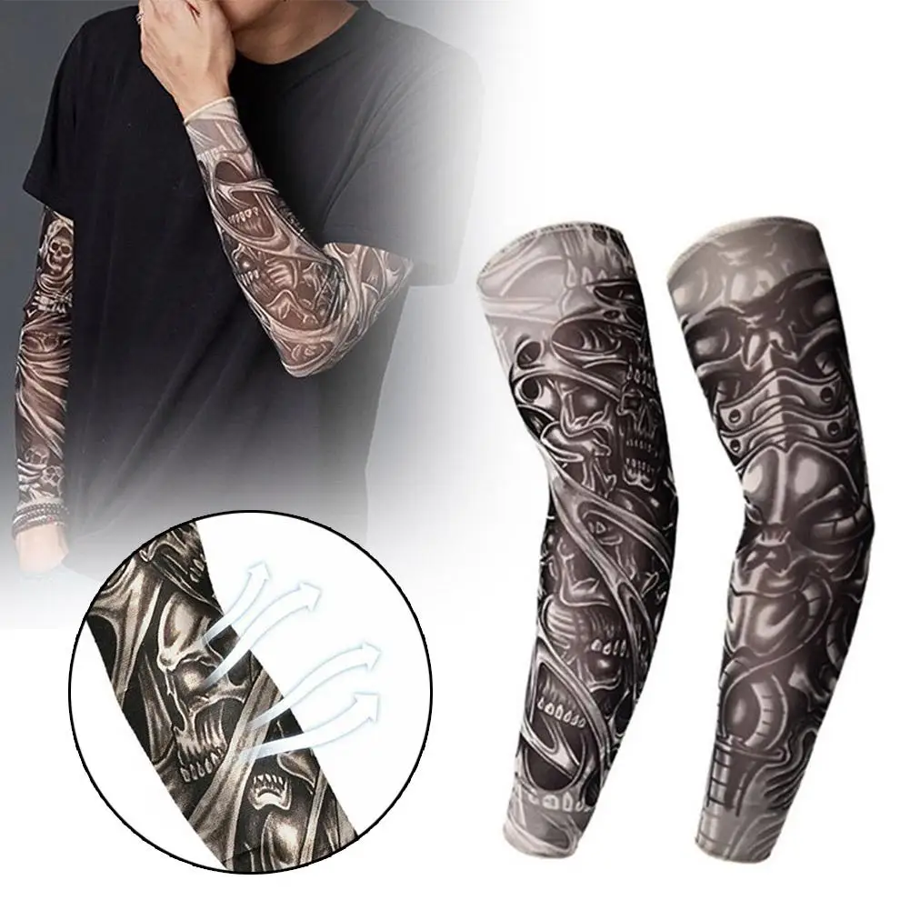 Summer Sunscreen Tattoo Sleeves UV Protection Outdoor Bicycle Sports Cover Sleeves Cycling Sleeves Riding Full Arm D2N8