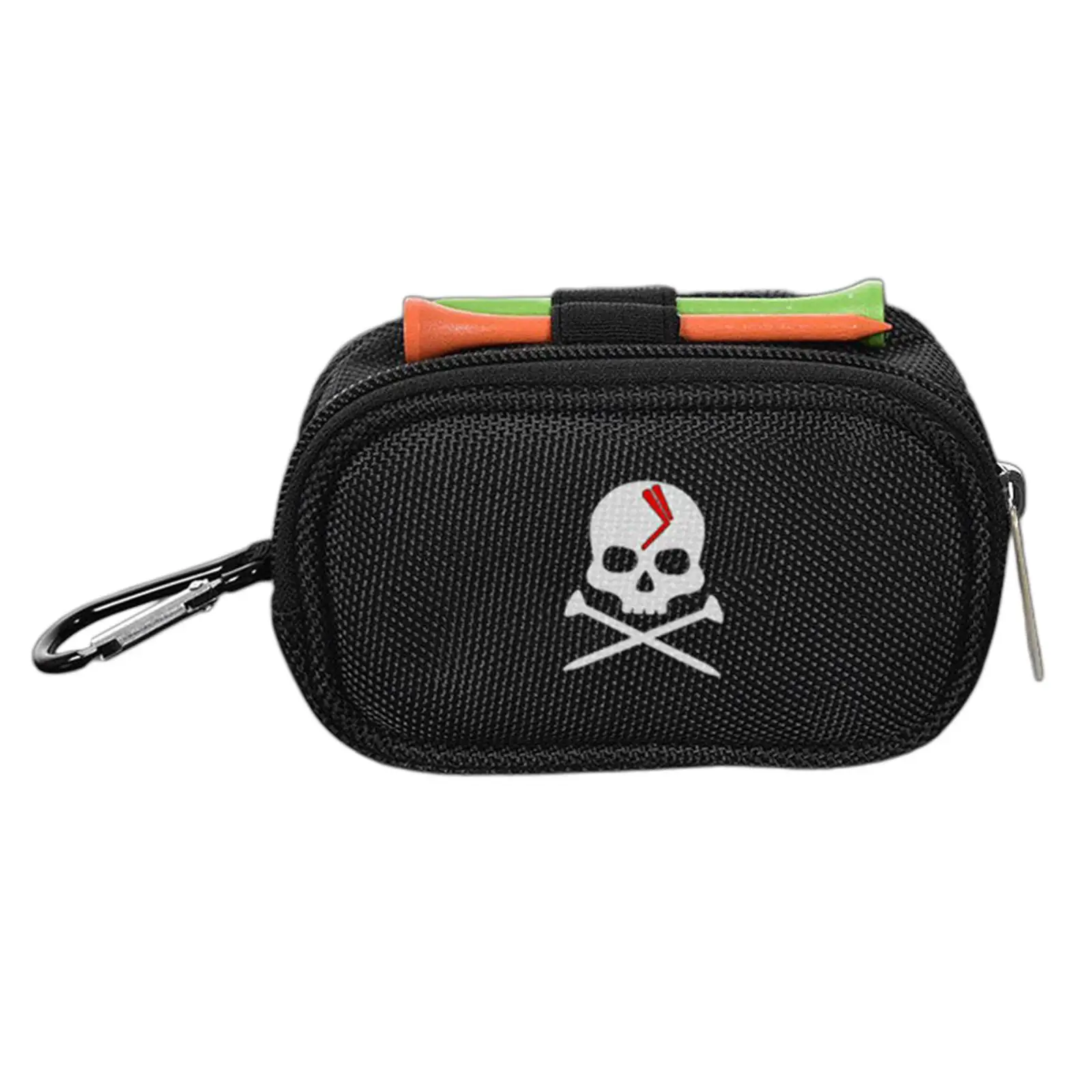 Portable Golf Ball Pouch Bag Tee Holder Mini Skull Organizer Storage Pocket for Golfer Gift Caddy Bag Use