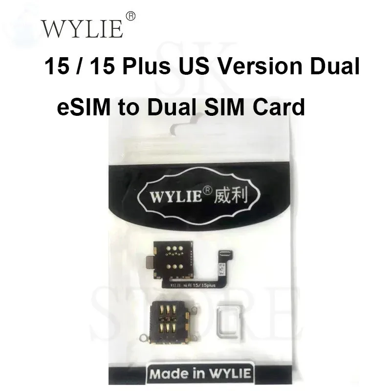 WYLIE Parts Esim Adapter For iPhone  14P/14PM/15/15 Plus US Version SIM Card Reader Flex Cable Slot Tray Holder Module Repair