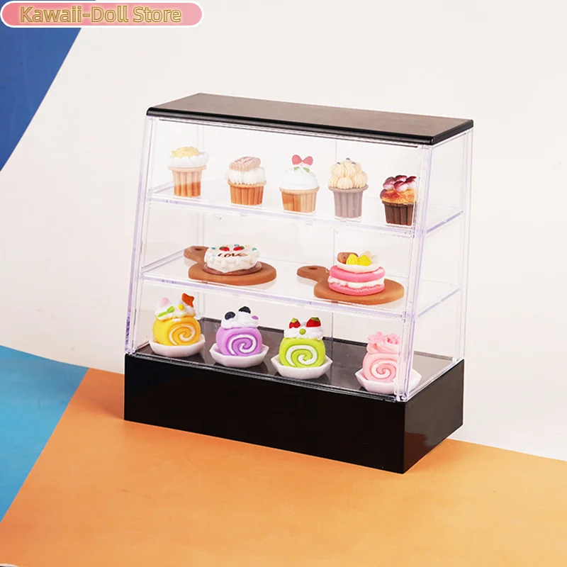 دمية مصغرة كعكة مخزن الديكور مخبز حامل عرض الغذاء نموذج اللعب منزل لفتاة هدية لعبة المطبخ
