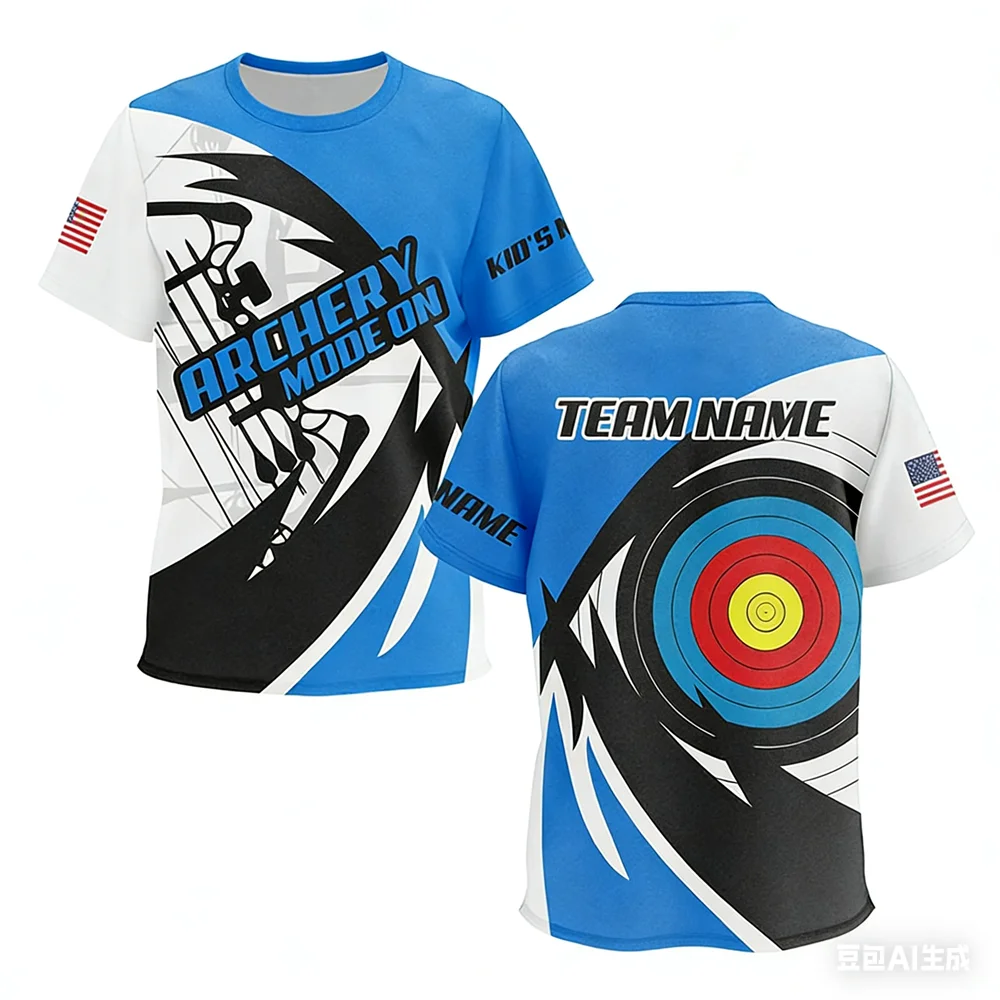 Camisetas Masculinas de Tiro com Arco Personalizadas com Nome em Impressão 3D, Moda para Clubes de Tiro com Arco, Camiseta Personalizada para Jogadores, Casual, Manga Curta, Top Solto