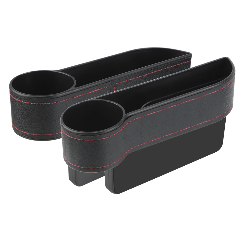 Leder Auto Sitz Lücke Lagerung Box Telefon Flasche Schlüssel Halter Box Auto Organizer Universal Sitz Lücke Schlitz Box Mit Lade Loch