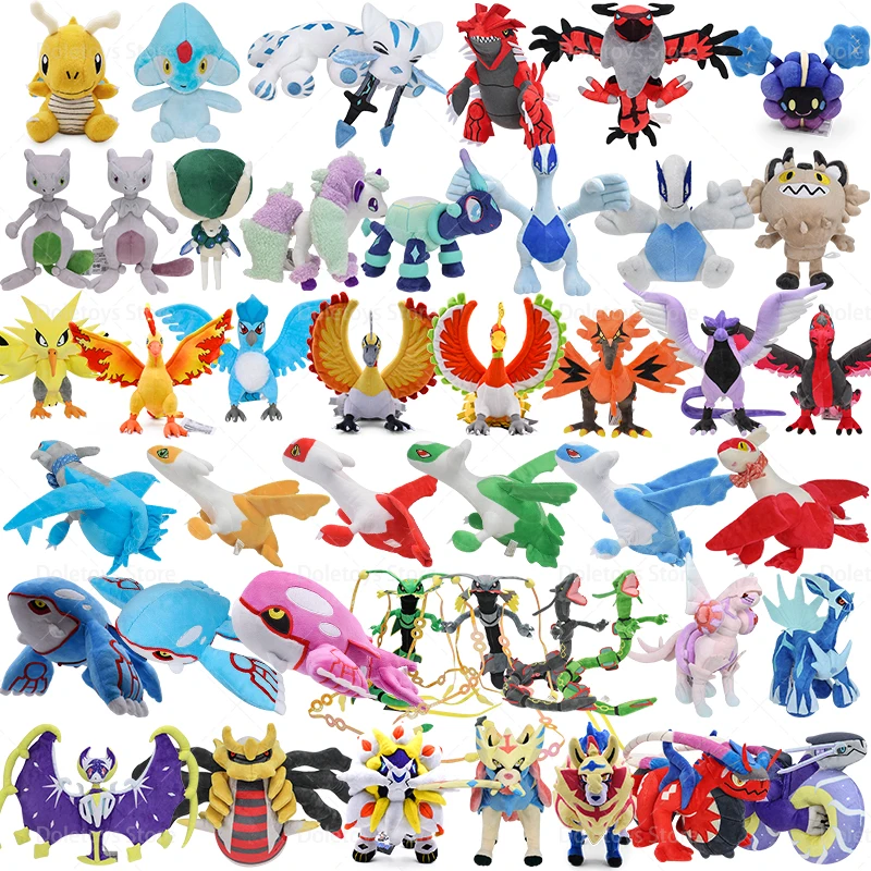 48 Stile 1-9 Legendäre Pokémon Plüschtiere Rayquaza Mewtwo Kyogre Groudon Yveltal Cosmog Weiche Stofftiere Weihnachtsgeschenk für Kinder