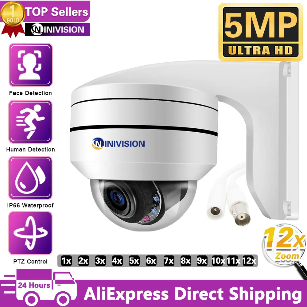 CCTV AHD PTZ Security 5MP MINI Speed Dome PTZ Camera 10X Zoom Control analogico Auto Focus IR 80M IR Night Vison AHD BNC HD telecamere