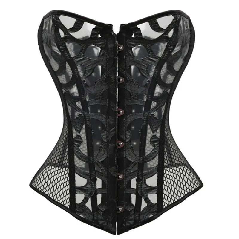 

Mesh Hollowed-up Corset Shapewear Wrap Bodice Sexy Bustiers and Corsets Women Hourglass Body Waist Black White Plus Size