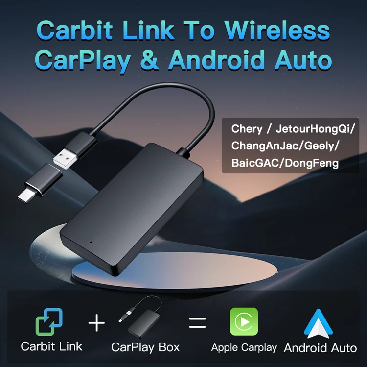 Carbitlink Phonelink Smart Car Key Wireless CarPlay Android Auto Adapter 1-Year For Changan Deepal Tiggo Wuling GAC Cars