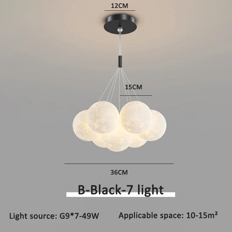 Nordic Moon hanglamp hangende witte Bubble Ball LED-verlichting voor woonkamer eetkamer slaapkamer schattige kinderkamer decorlamp