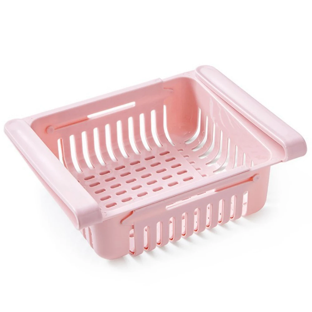 Adjustable Stretchable Fridge Organizer Drawer Basket Refrigerator Pull-Out Drawers Fresh Spacer Layer